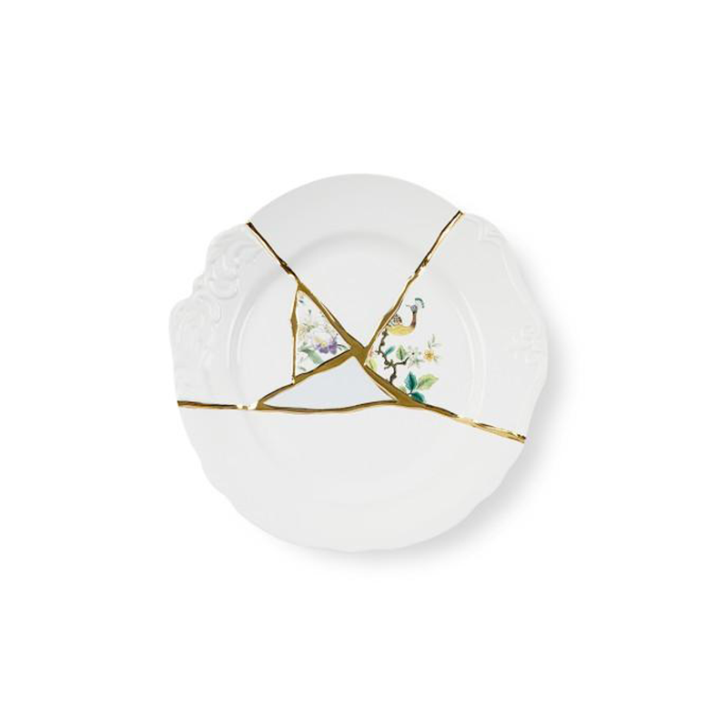 "KINTSUGI N'2" Dinner Plate in Porcelain
