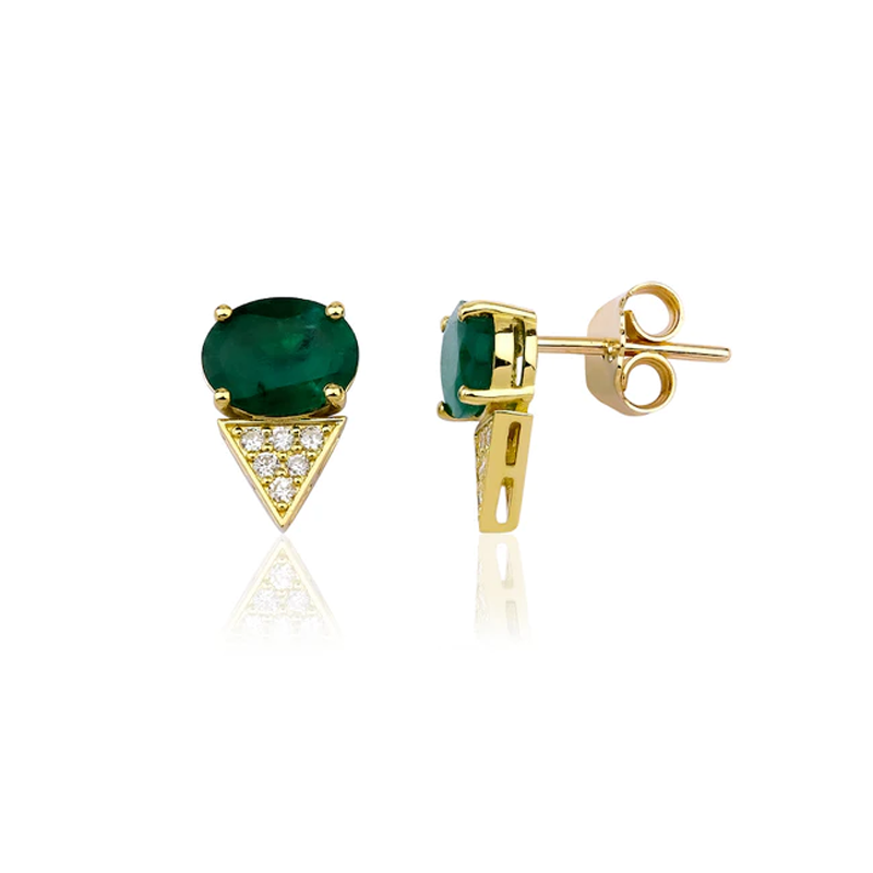 Oval Emerald Earrings 4131