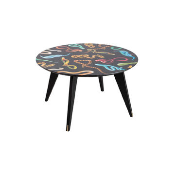 Round Wood Table - Snakes
