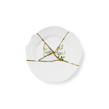 "KINTSUGI N'2" Dinner Plate in Porcelain
