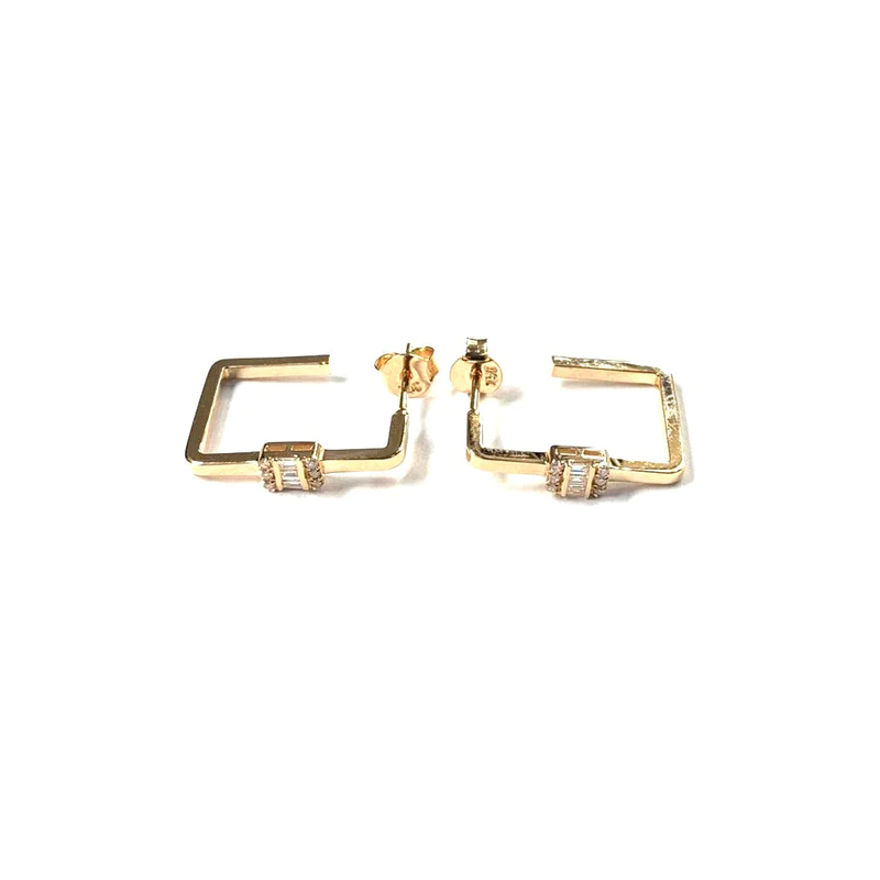 Rectangle Diamond Earrings 3401