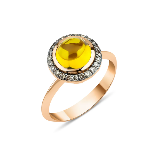 Cabochon Yellow Topaz Ring 3888
