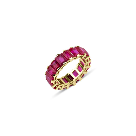 Octagon Ruby Band Ring 3891