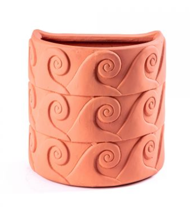 Terracotta Wall Vase Onde