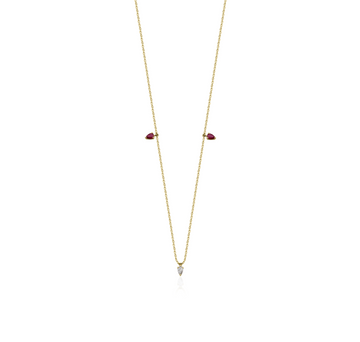 Pear Ruby Diamond Necklace 4141
