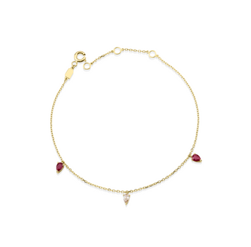 Pear Ruby Diamond Bracelet 4142