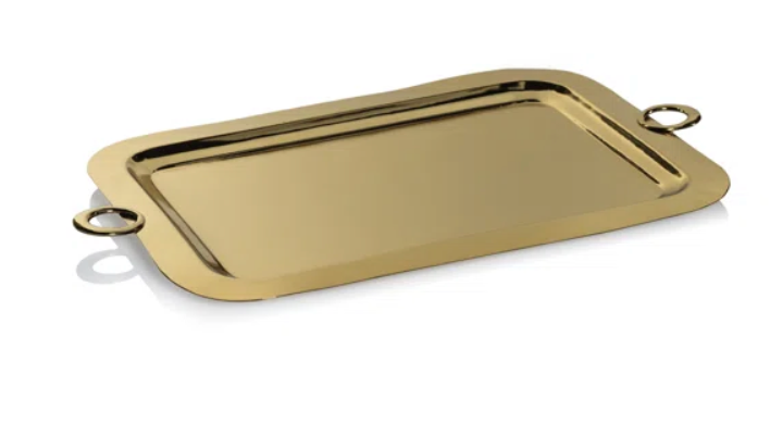 Polished Brass Serving Tray- Gold
