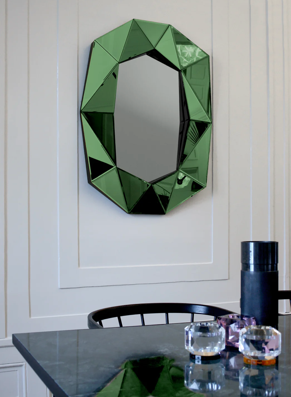 Diamond Large Mirror Emerald