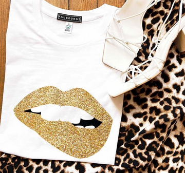 Martina Gold Glitter White /Gold T-shirt