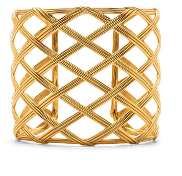 Monique Lattice Grande Cuff - Gold