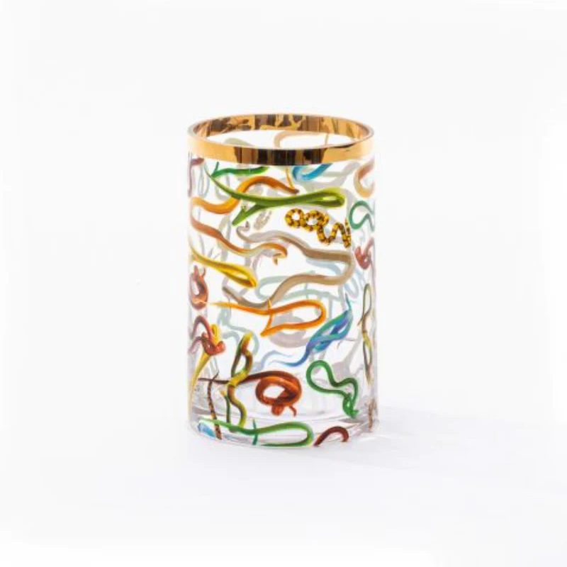 Glass Vase Snakes Cylindrical small