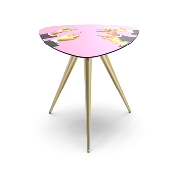 "Toiletpaper" Wooden Table with Metal Legs