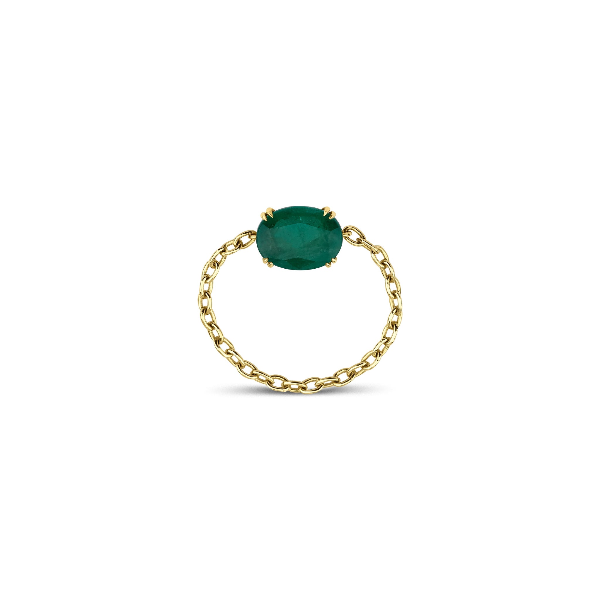 Emerald Chain Ring