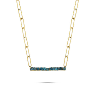 Line Necklace Blue Stones LK485