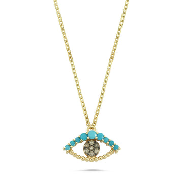 Turquoise MIni Eye Champagne Diamond