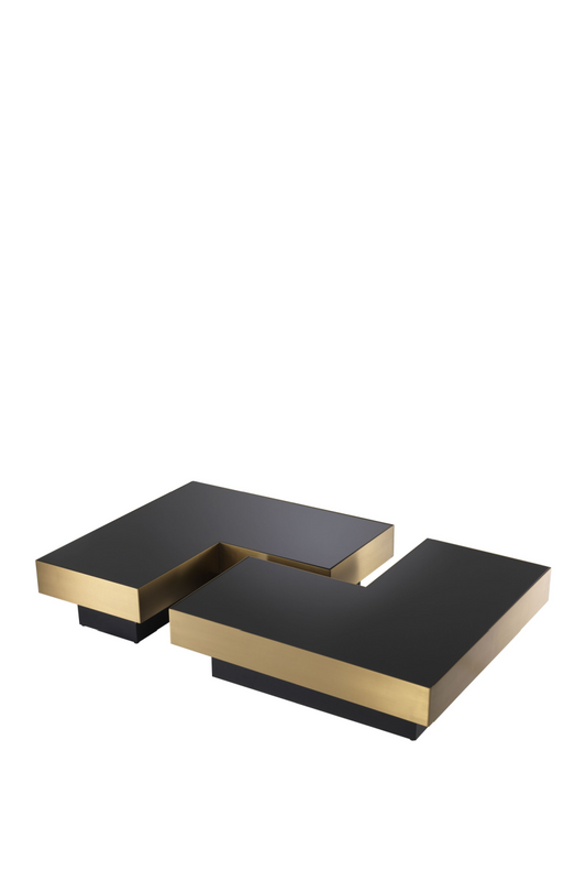 Brass Tray Coffee Table Set (2)