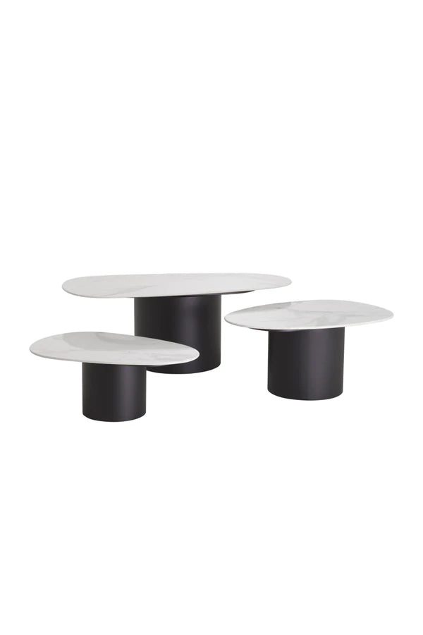 Ceramic Marble Coffee Table (Set of 3)