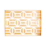 Lacquer Large Rectangle Garden Gate White/Gold
