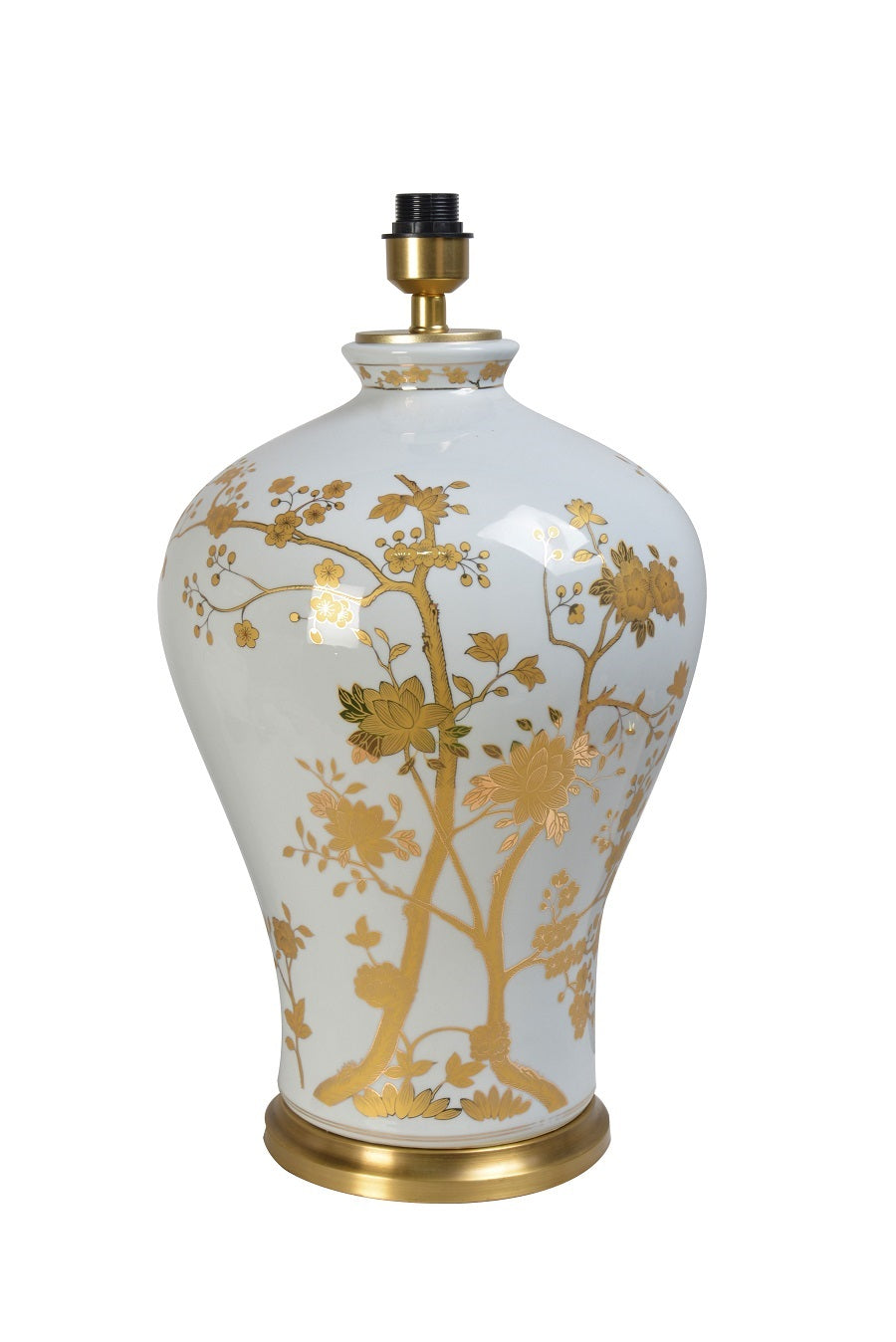 Lamp Base "Chinoiserie" Porcelain White/gold