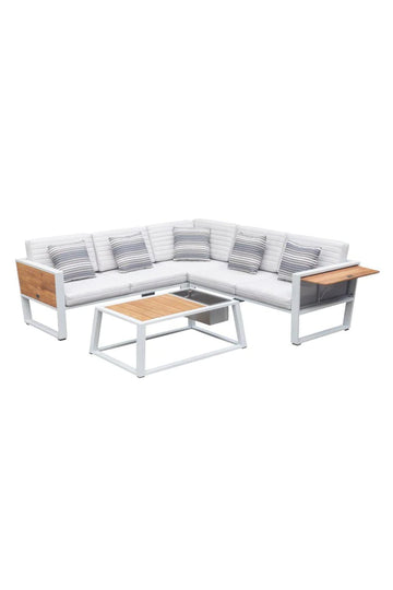 Outdoor Sectional Lounge Set (White)