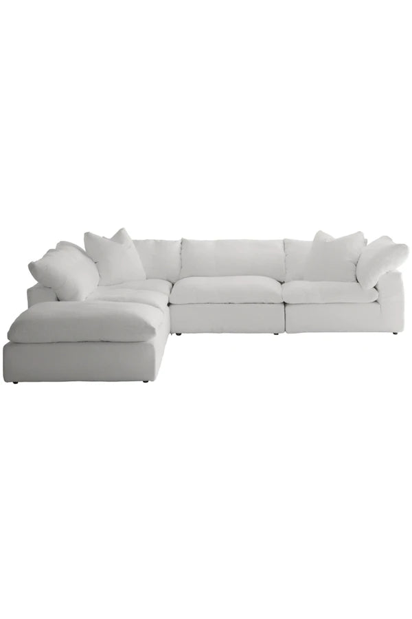 Linen Modular White Sofa L