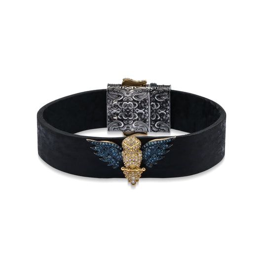 Owl Diamond Leather Bracelet