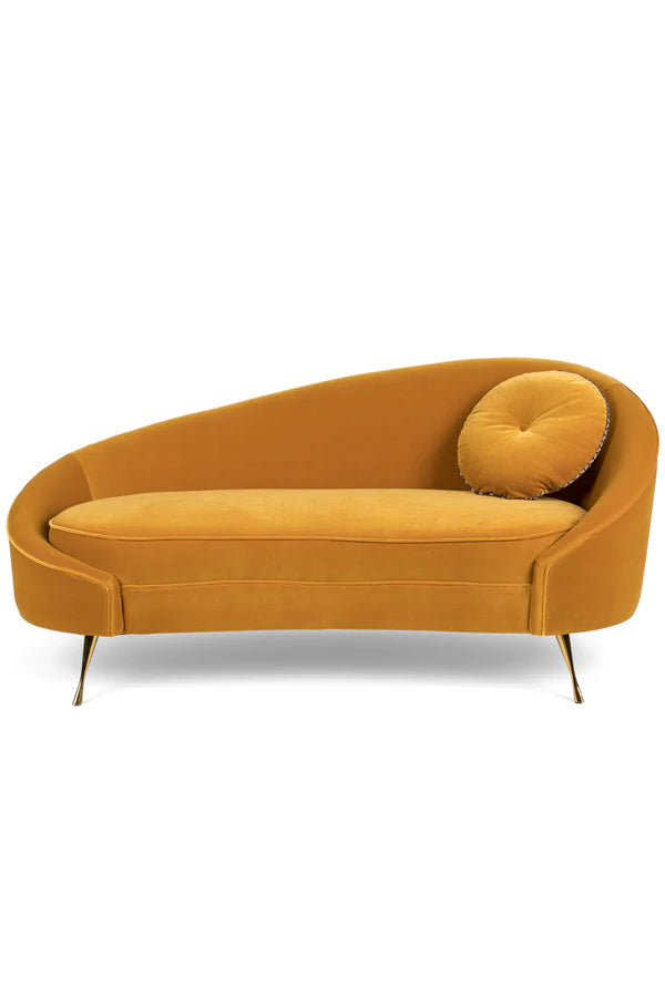 Curved Velvet Sofa