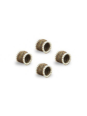 Rattan Napkin Rings with White Beads- Set of 4