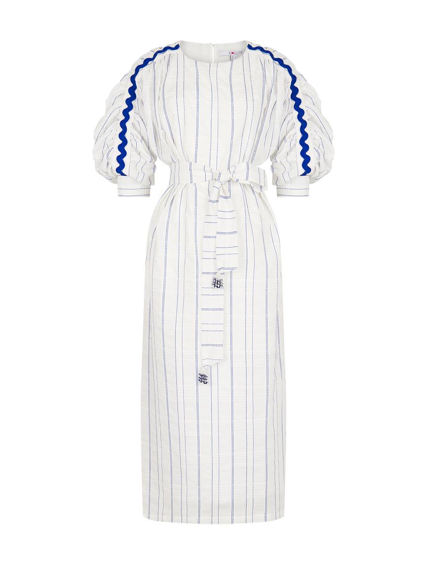 White/Blue Stripes Dress
