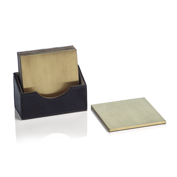Umbra Gold Leather Coasters - Set Of 4