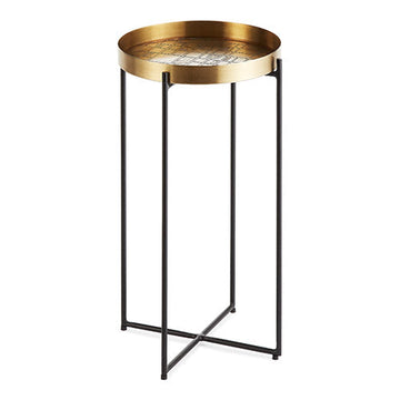 Map Accent Table - Antique Brass