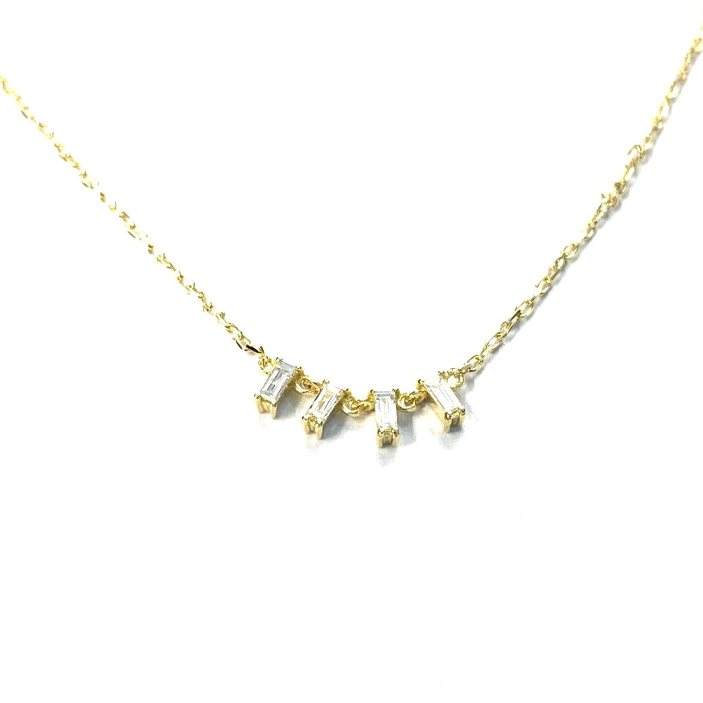 Hanging Baguette Diamond Necklace 3452