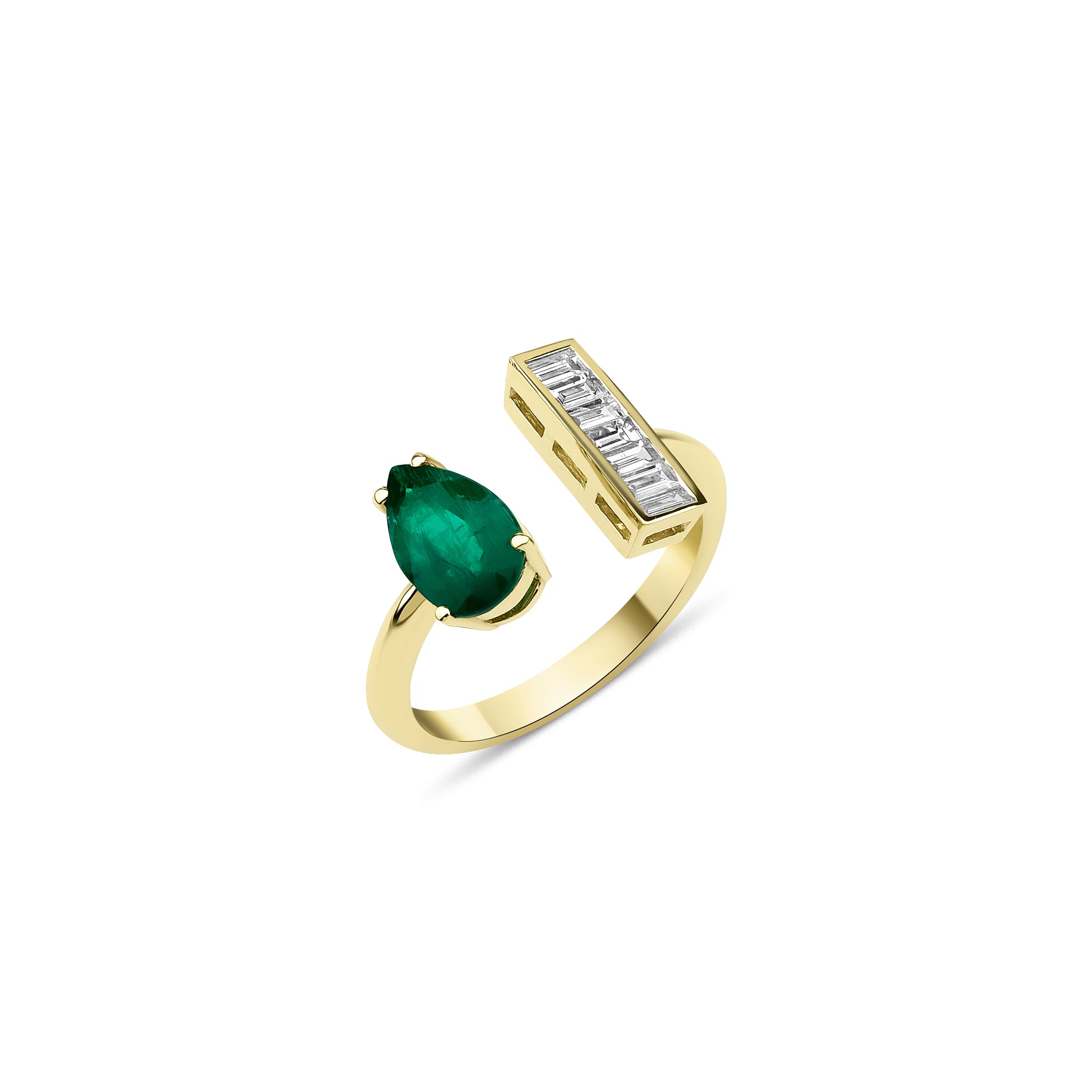 Emerald Baguette Ring 3876
