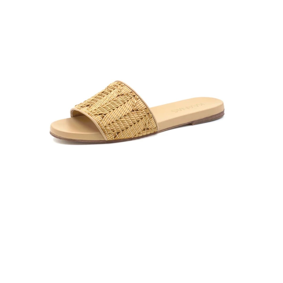 KAANAS Mallorca Woven Slide - Caramel, 8