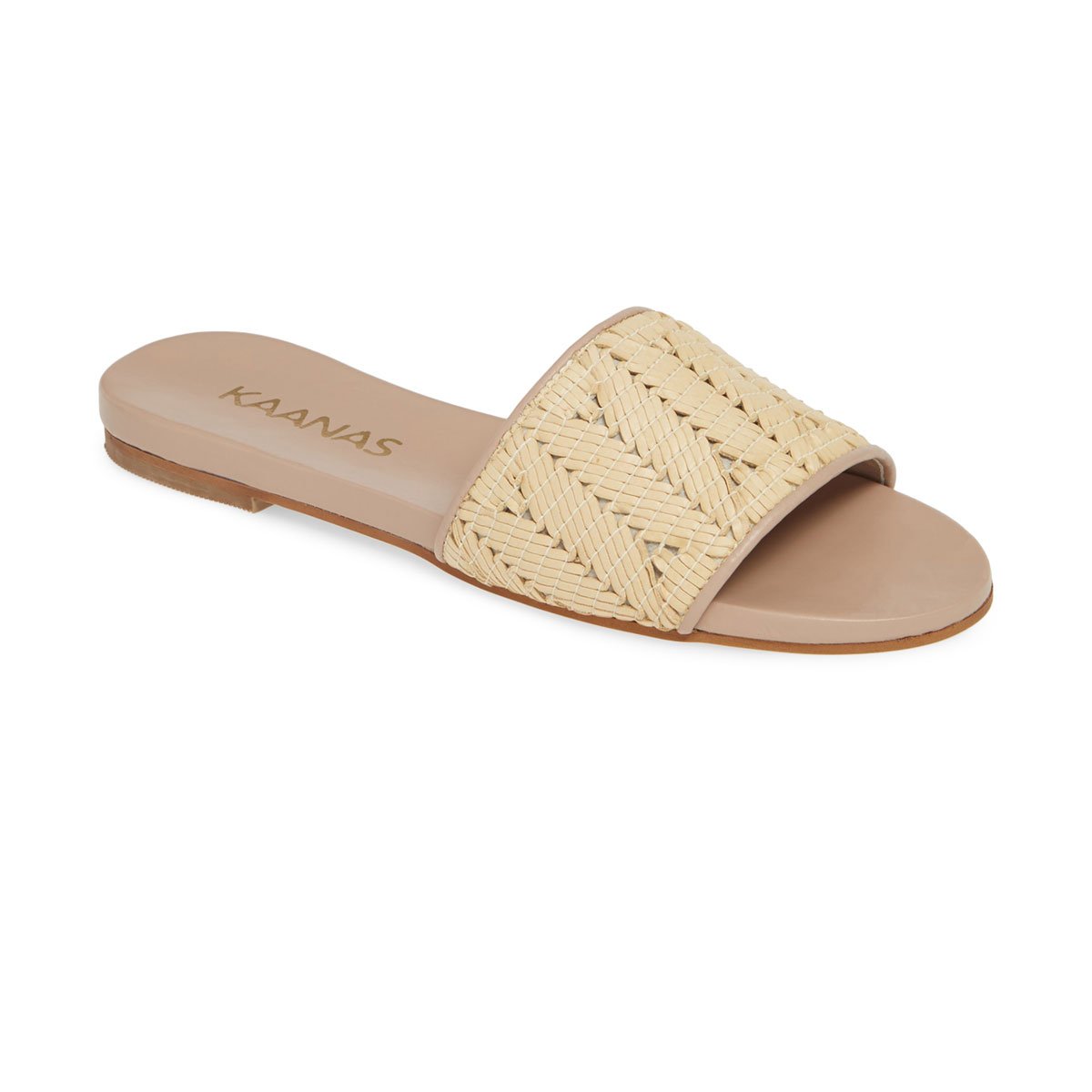 KAANAS Mallorca Woven Slide - Ivory, 10