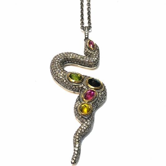 Tourmaline Snake Necklace 720