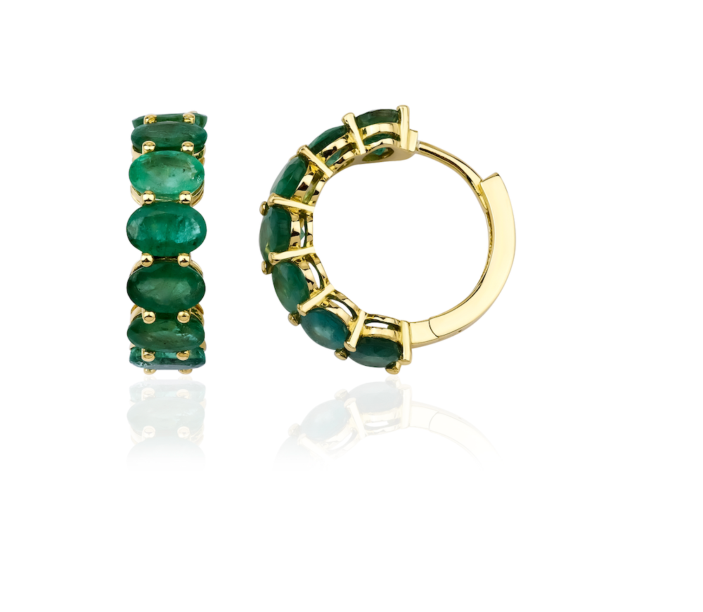 Emerald Hoop Earrings 4133