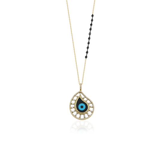 Onyx and Diamond Eye Necklace