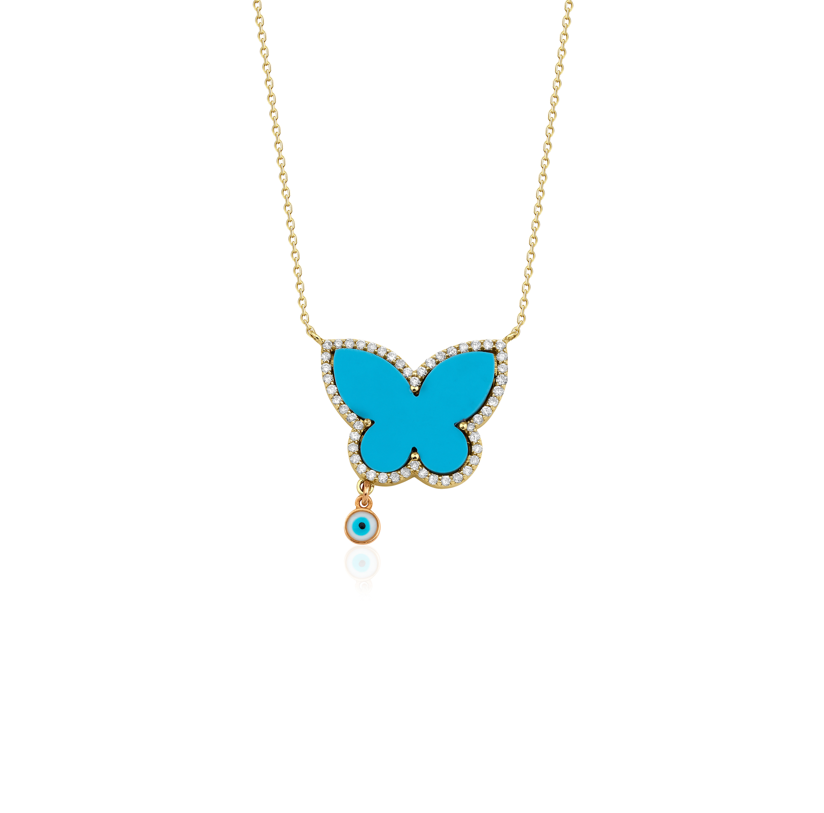 Turquoise Butterfly Eye Necklace