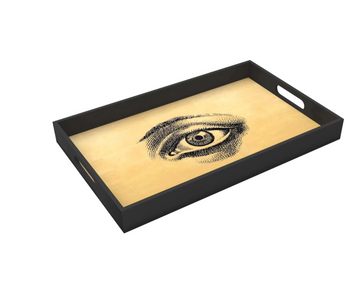 Les Ottomans Lacquered tray Eye Gold