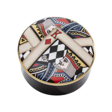 Lets Play Cards - Round trinket box