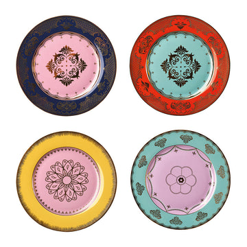 Glazed Porcelain 'GRANDPA' Side plates (Set of 4)