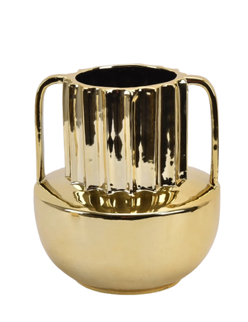 Gold Ceramic Vase With Handles