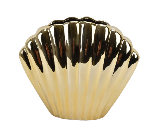 Gold Shell Ceramic Vase