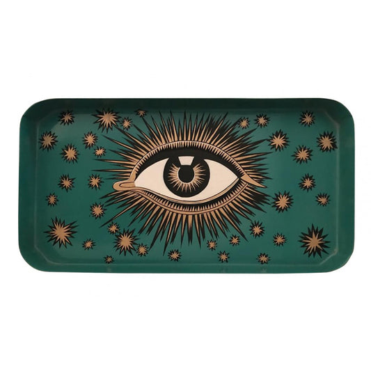 HAND PAINTED EVIL EYE IRON TRAY