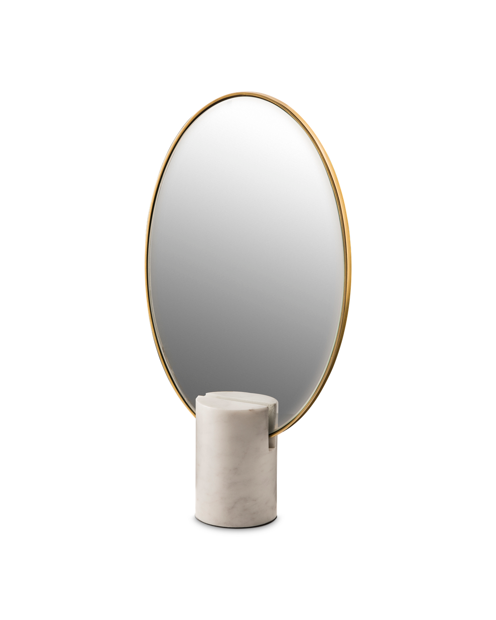 Mirror Oval Marble White